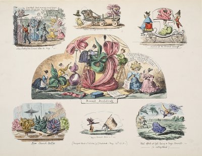 Bonnet Binası, pub. 1828 (el renkli gravür) by George Cruikshank