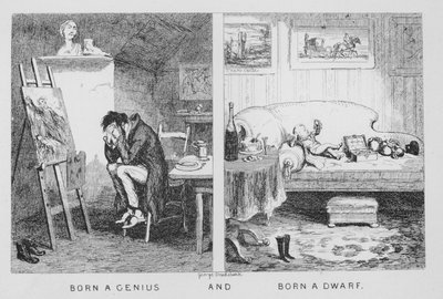 Dahi Doğdu ve Cüce Doğdu (gravür) by George Cruikshank