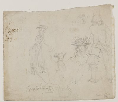 Karakter çalışmaları (kalem, kalem ve kağıt üzerine mürekkep) by George Cruikshank