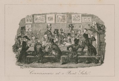 Bir baskı satışında bilenler by George Cruikshank