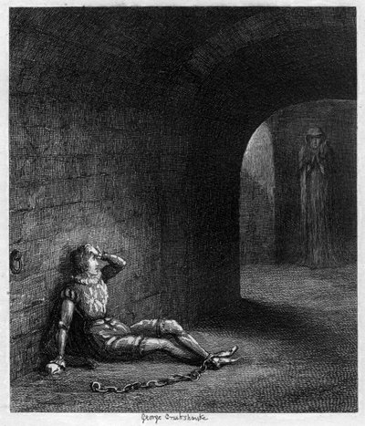 Cuthbert Cholmondeley, gizemli bir figürün ortaya çıkmasıyla şaşırttı, 1840 by George Cruikshank