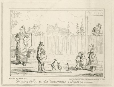 Dans eden bebekler veya Les Marionettes a Londres by George Cruikshank