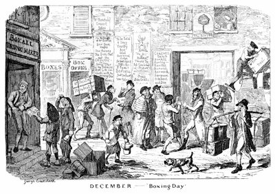 Aralık - Boks Günü, 19. yüzyıl. by George Cruikshank
