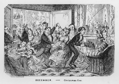December, Christmas Eve (engraving) by George Cruikshank