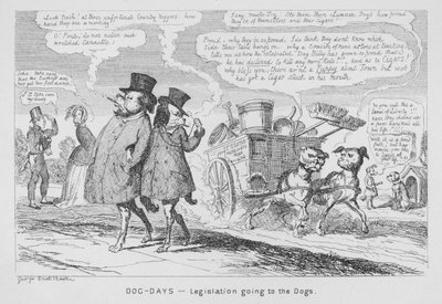 Köpek Günleri, Köpeklere Giden Mevzuat (gravür) by George Cruikshank