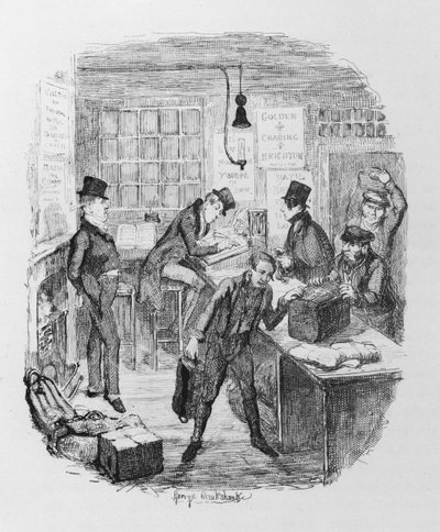 Erken Koçlar, c.1836 (gravür) by George Cruikshank
