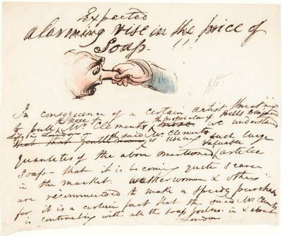 "Beklenen - sabun fiyatlarında endişe verici artış!" by George Cruikshank