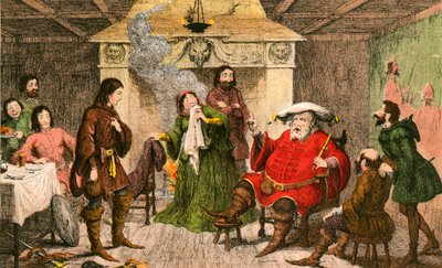Falstaff kralın rolünü canlandırıyor by George Cruikshank