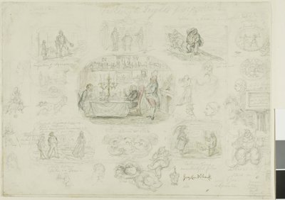 1829 Modası ve Korkuları (recto); Angels Ever Bright and Fair (verso) by George Cruikshank