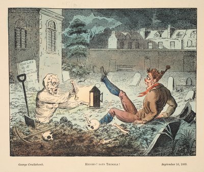 Merhaba! Yüksük diyor!, pub. 1809 (el renkli gravür) by George Cruikshank