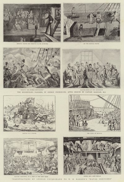 Kraliyet Deniz Sergisinde Esprili Sanat by George Cruikshank