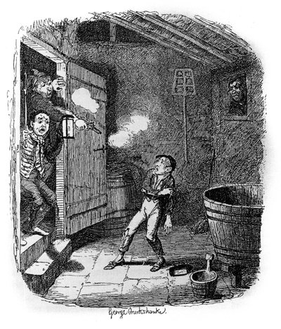 “Olivier Twist” (Olivier) için Charles Dickens (1812-1870), George Cruikshank (1792-1878) için çizim. by George Cruikshank