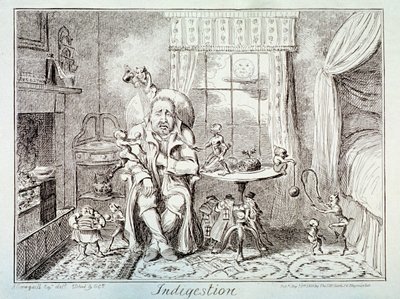 Hazımsızlık, 1835 by George Cruikshank