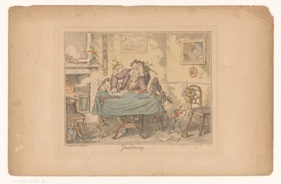 Jaloezie Kıskançlık (nesne üzerindeki başlık) by George Cruikshank