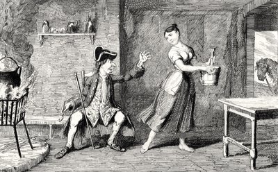 Jeannie Deans, Babasının Kulübesinde, Sir Walter Scott (1771-1832) tarafından 1843