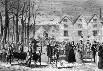 Leydi Jane Gray, iskeleye giderken kocasının cesediyle buluşuyor, 1554 1840 by George Cruikshank
