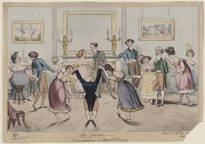 Les Graces, Quadrille Dansında Rahatsızlıklar by George Cruikshank