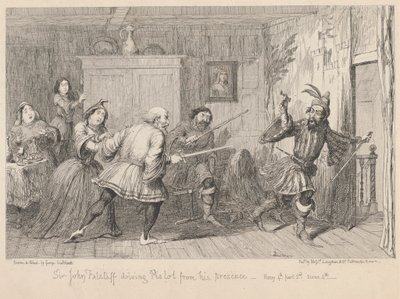 Londra. Eastcheap'teki Boar's-head Tavern: 'Henry IV Part II,' Perde II, Sahne IV by George Cruikshank