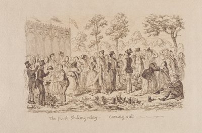 1851 Mayhews Büyük Sergisi: İlk Şilin Günü - Coming Out, 1851 by George Cruikshank