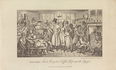 Geceyarısı, Tom ve Jerry bir Kahve Dükkanında... by George Cruikshank