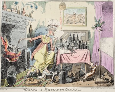 Mısır, pub için Bir Tarif Karıştırma. 1835 (el renkli gravür) by George Cruikshank