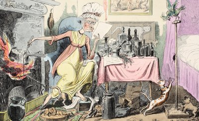 Mısır, pub için Bir Tarif Karıştırma. 1835 (el renkli gravür) by George Cruikshank