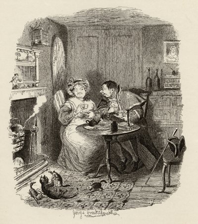 Bay Bumble ve Bayan Corney, Charles Dickens (1812-70) tarafından yazılan 