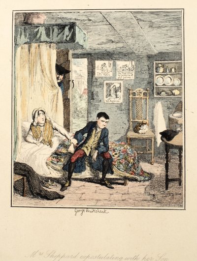 Bayan Sheppard oğluyla yorum yapıyor, Jack Sheppard: A Romance by William Harrison Ainsworth, 1839