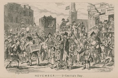 Kasım - Aziz Cecilia Günü by George Cruikshank