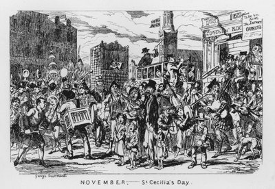 Kasım, Aziz Cecilia Günü (gravür) by George Cruikshank