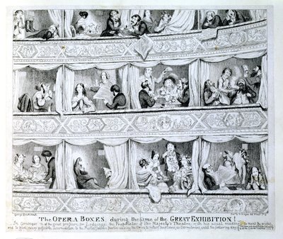 Büyük Sergi sırasındaki Opera Kutuları, c.1851 by George Cruikshank