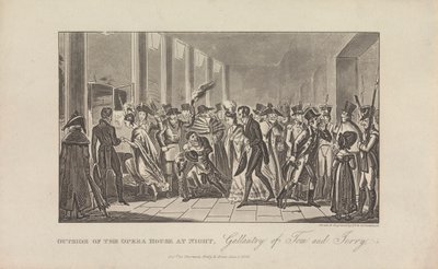 Geceleri Opera Binası Dışında by George Cruikshank