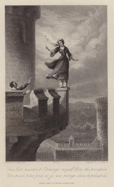 Rebecca ve Tapınak Şövalyesi (gravür) by George Cruikshank