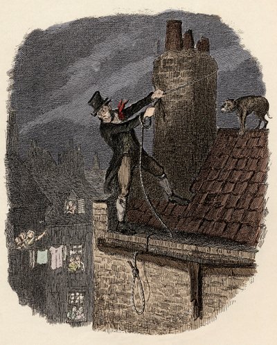Sikes, ardından köpeği kaçmaya çalışır - Son şans - “” Oliver Twist” için illüstrasyon (Olivier) (Olivier Twist