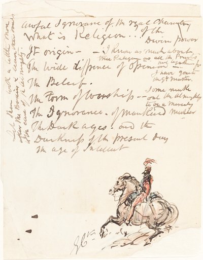 Atlı Hussar taslağını by George Cruikshank