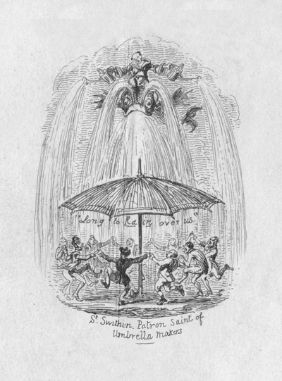 Şemsiye Yapıcılar Aziz Swithin Koruyucu Aziz, 1829 by George Cruikshank