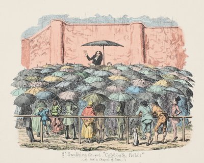 St Swithuns Şapeli Soğuk banyo alanları, pub. 1833 (el renkli gravür) by George Cruikshank