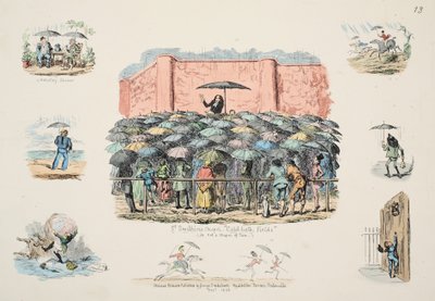 St Swithuns Şapeli Soğuk banyo alanları, pub. 1833 (el renkli gravür) by George Cruikshank