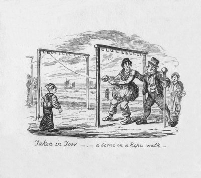 Çekilmiş Çekici - Halat Yürüyüşü Sahnesi, 1829 by George Cruikshank