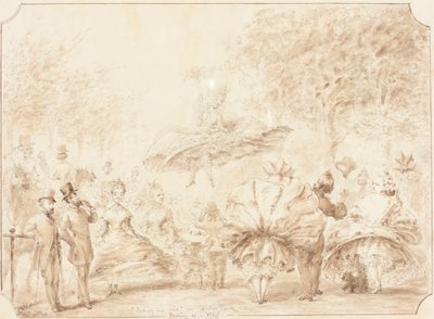 Hyde Park'ta "Havayı Almak" [verso] by George Cruikshank