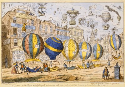Taksi Balonları, pub. G. Humphrey tarafından, 1825 by George Cruikshank