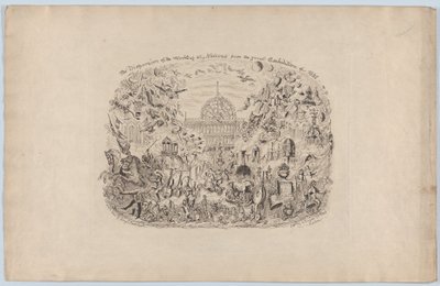 1851, 1851., 1851 Büyük Sergisinden Tüm Ulusların Eserlerinin Dağılımı. by George Cruikshank