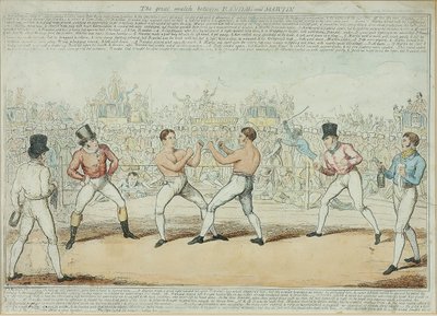 Randall ve Martin Arasındaki Büyük Maç (renkli gravür) by George Cruikshank