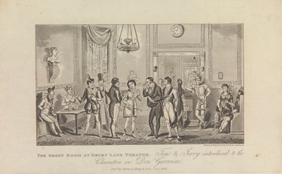 Drury Lane Tiyatrosu'ndaki Yeşil Oda by George Cruikshank