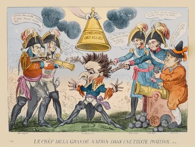 Bir Queer Durumda Büyük Milletin Başı, 1813 (el renkli gravür) by George Cruikshank