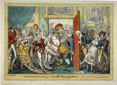 Kalabalık Bir Oturma Odasının Rahatsızlıkları, 1818 by George Cruikshank