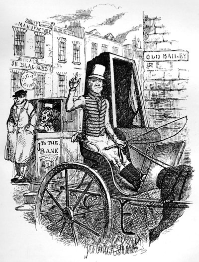 Son Taksi Şoförü ve İlk Omnibus Cad, c1900 by George Cruikshank