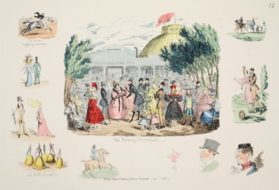 Sabah Gezinti Yeri, pub. 1833 (el renkli gravür) by George Cruikshank
