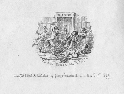 Yeni Polis Yasası, 1829 by George Cruikshank
