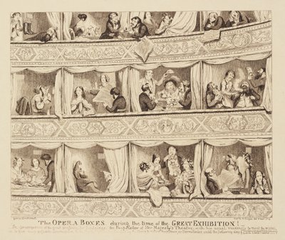 Büyük Sergi Döneminde Opera Kutuları, 1851 by George Cruikshank